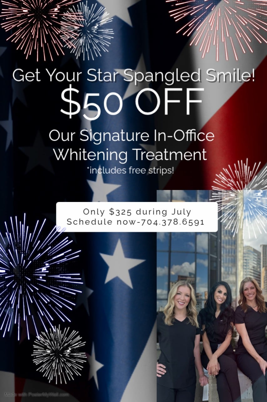 Star Spangled Smile whitening special - $50 off in-office whitening this July